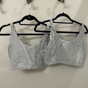 TWO Curvy Couture Light Gray Bralettes
